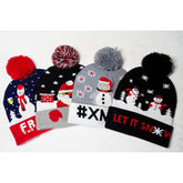 LED Snowflake Jacquard Christmas Hat