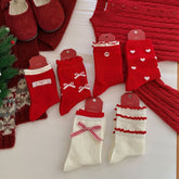 Bow Slouchy Mid-Calf Cute Christmas Socks