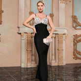 Dress Simple Splicing Sling Sheath Dress Heavy Work