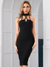 Knitted Dress High End Black Halter Strap Tight Dress