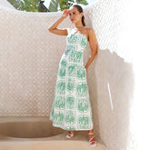 Tube Top Pattern Printed Halter Vacation Beach