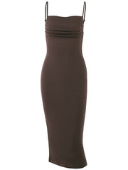 Black Backless Bodycon Dress L / Coffee Bodycon Dress