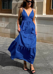 Celeste - Strappy TieRed Maxi Dress