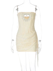 Heart Cutout Strapless Mini Dress