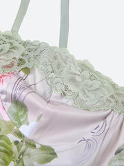 Satin Floral Midi Dress