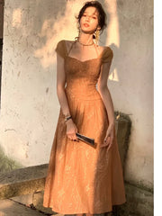 Vintage Midi Dress For Women Summer New Elegant Prom Evening Party Vestidos Fashion Female Clothing Office Ladies Dresses