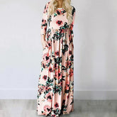 Pink Boho Floral Maxi Floral Dress oldfloraldress-250126