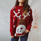 Fashion Casual Thickened Raglan Sleeve Elk Christmas Tree Sweater Red / S Sweaters-L