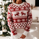 Winter Christmas Knitting Soft Warm Knitwear Full Sleeve Casual Sweater Sweaters-L