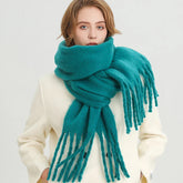 Cashmere Winter Pashmina Blanket Wrap - Thick And Soft Scarf Indigo Scarfs-L