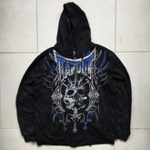 Grunge Zip Up Sweatshirt black 1 / M