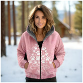 Christmas Fleece Deer Print Coat Pink 1 / Xxs Coats-241208