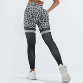 Leopard Seamless Yoga Butt Lifting Outdoor Legging Black / S