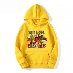 Just A Girl Who Loves Christmas Holiday Autumn Winter Lover Gift Hoodie Yellow / S Hoodies-L