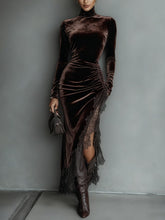 Clara | Velvet Lace Maxi Dress