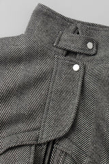 Herringbone High Collar Pocket Jacket