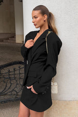 Belted Short Blazer Coat