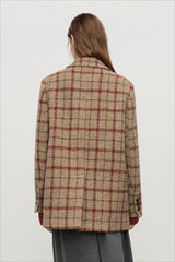 Retro Plaid Short Blazer Christmas Outerwear