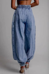 High Waist Zip Jogger Jean