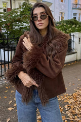 Faux Fur Patchwork Coat