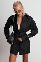 Denim Shirt A-Line Mini Dress