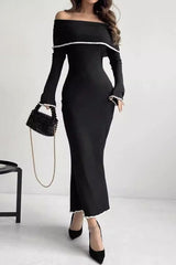 One-Shoulder Knit Work Dress