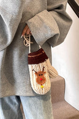 Christmas Crocheted Tree Reindeer Cute Crossbody Bag