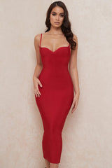 Spaghetti Strap Bandage Midi Dress
