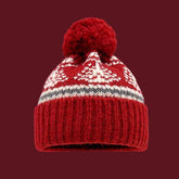 Textured Pom Pom Christmas Hat