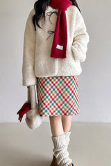 Checkered Wool Christmas Skirt