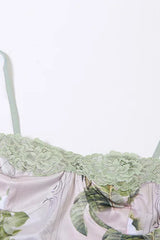 Floral Lace Suspender Midi Dress