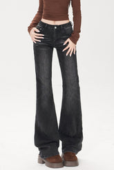 Washed Whisker Slim Straight Jean
