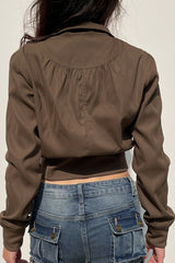 Waist Cinch Pocket Zip Jacket