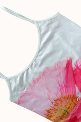 Floral U Neck Strap Backless Vacation Dress
