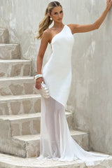 Mozision One Shoulder Backless Maxi Dress