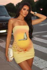 Floral Strapless Bodycon Mini Dress