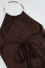 Metal Ring Halter Mini Dress