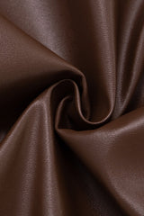 PU Leather Zip Up Metal Buckle Jacket