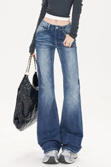 Washed Whisker Slim Straight Jean