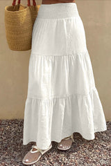 Solid Color Relaxed Fit Boho Skirt