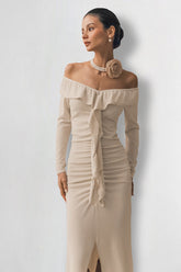 Off Shoulder Ruffle Maxi Dress