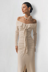 Off Shoulder Ruffle Maxi Dress