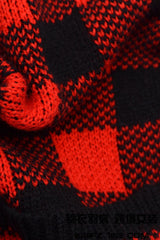 Fitted Tartan Button Christmas Cardigan