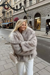 Winter Fashion Faux Fur Coat