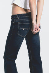 Low Rise Washed Slim Flare Jean