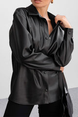 Fleece Lined PU Moto Jacket