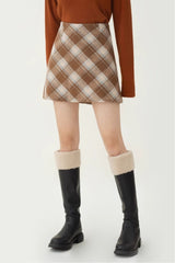 High Waist Tartan Mini Christmas Skirt
