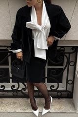 Bow Tie Puff Sleeve Blouse