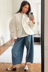 Textured Cocoon Sleeve Blazer