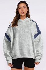 Color Block Oversized Pullover Hoodie